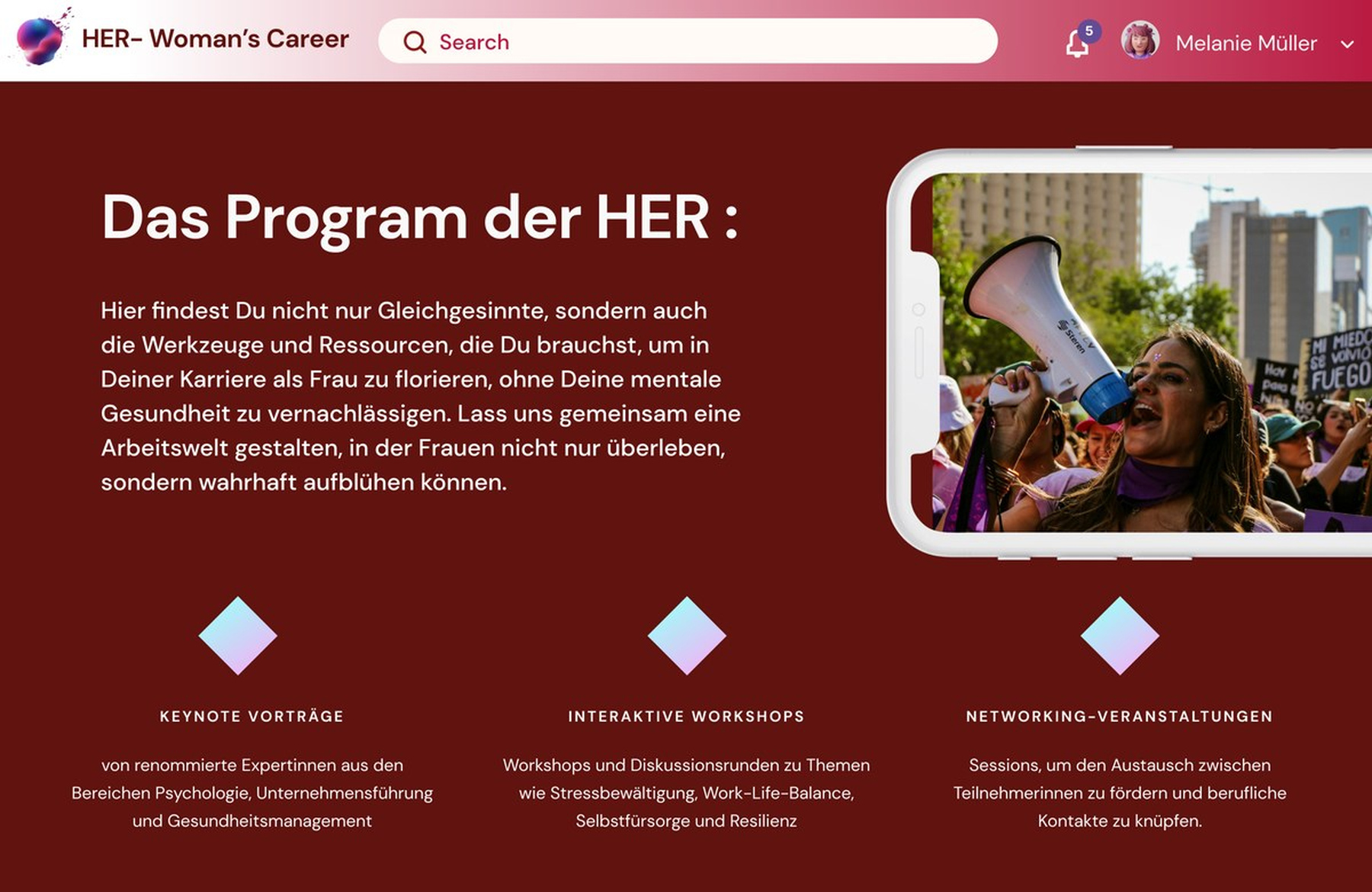 HER Website UI